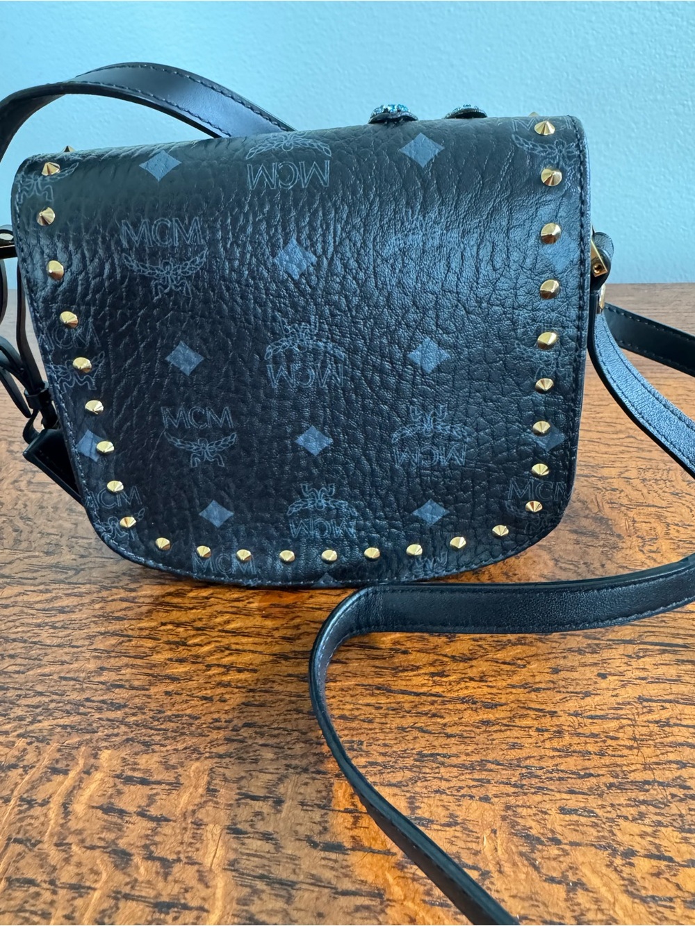 MCM Patricia Embellished Black Leather Crossbody/Shoulder Bag - Limited Edition - Picture 2 of 10
